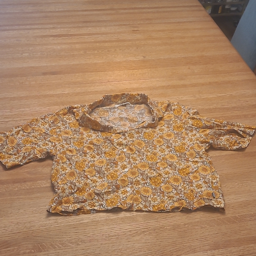 Vans Floral Shirt in Yellow and Brown